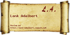 Lenk Adalbert névjegykártya